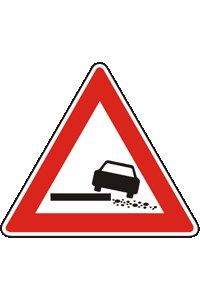 Značka A 28 Nebezpečná krajnice