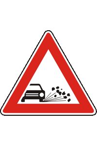 Značka A 17 Odlétávající štěrk