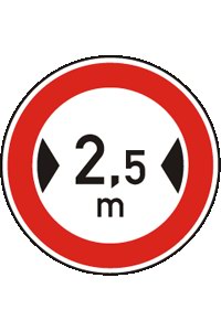 Značka B 15 Zákaz vjezdu vozidel, jejichž šířka přesahuje vyznačenou mez