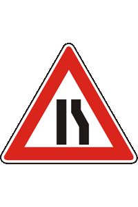 Značka A 6b Zúžená vozovka z jedné strany