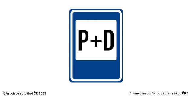 Značka IP13f Parkoviště P+D